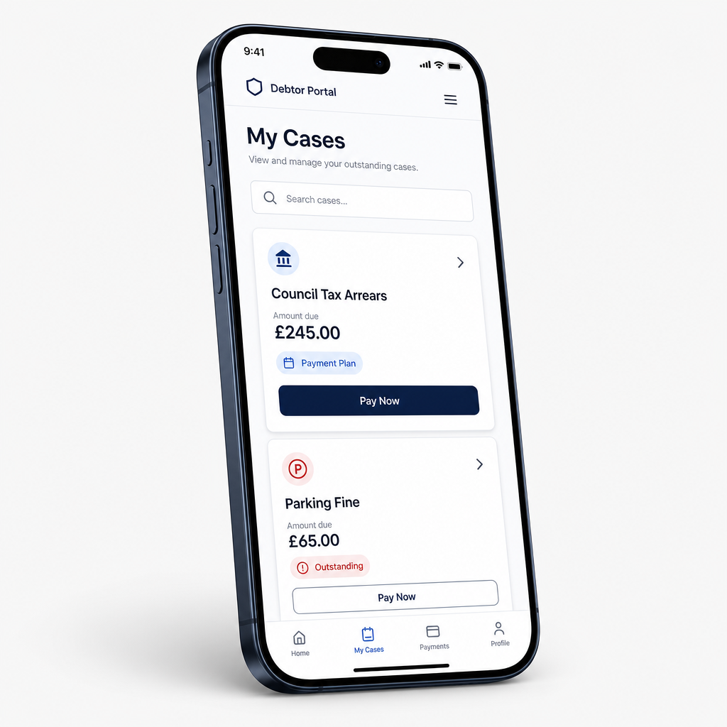 Simplicity Chargepayer Portal shown on an iPhone