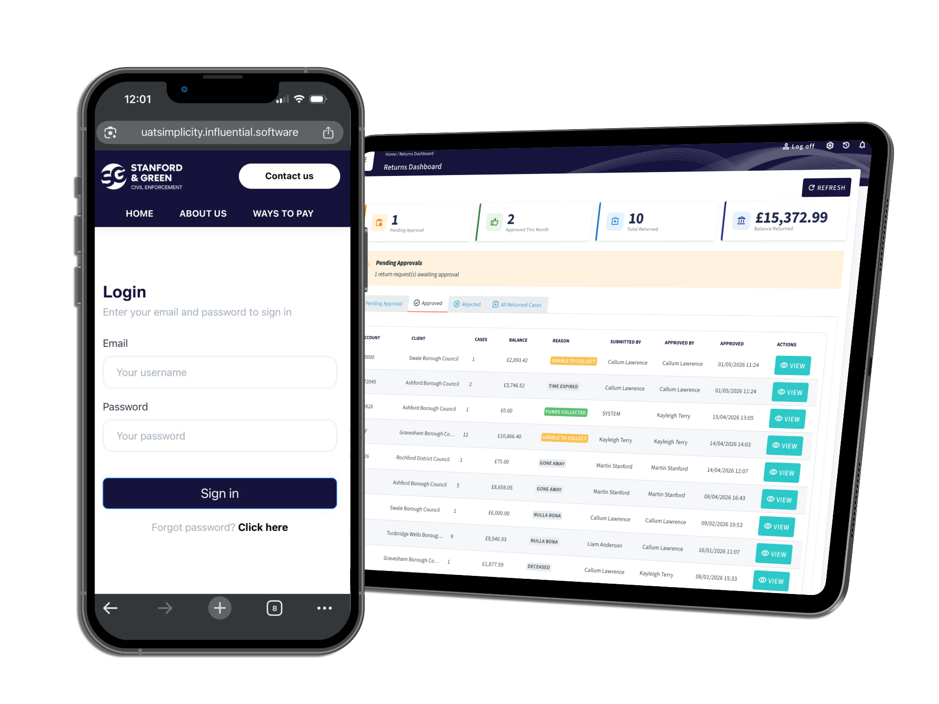 Simplicity shown on mobile and tablet devices